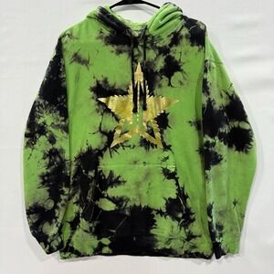 Jeffree Star Hoodie Men's L Green Black Tie Dye Gold Logo USA Made Cotton